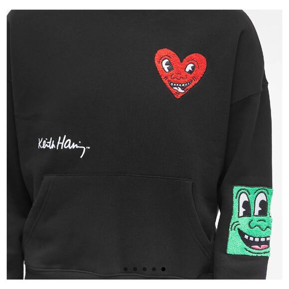Jungles Jungles x Keith Haring Chenille Hoody in Black Size S. Authentic - Picture 3 of 12